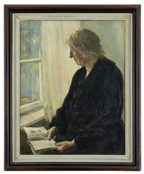 Läsande kvinna vid fönster - Ingeborg Martha Rode