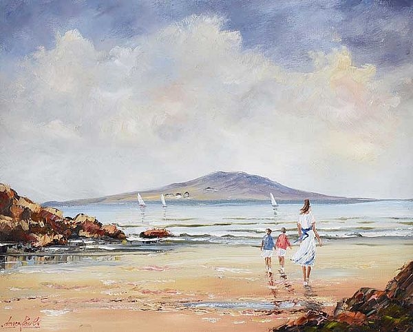 Artwork by Darren Paul, ON MALAHIDE BEACH, Made of Oil on Canvas
