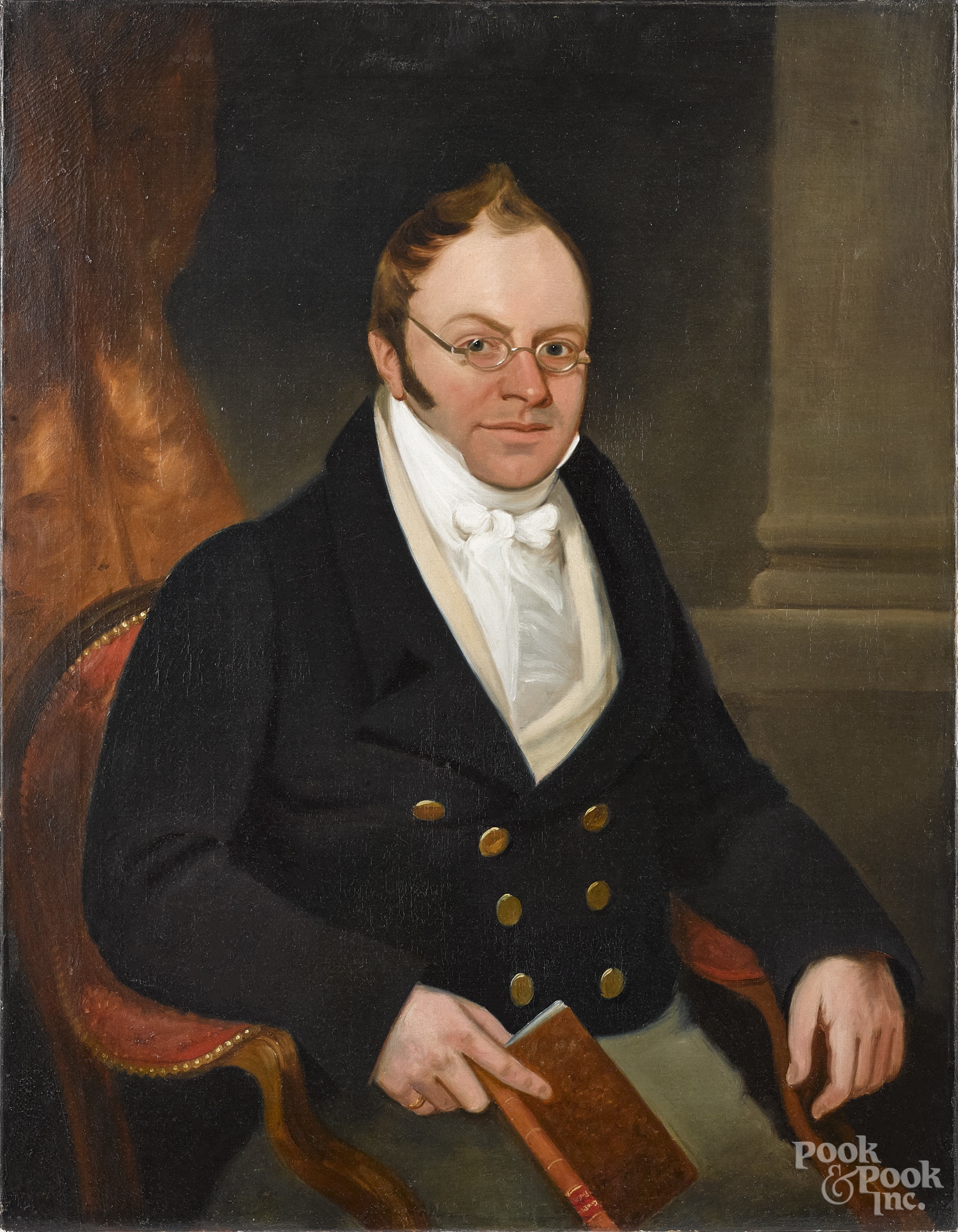Portrait of a gentleman by American School, 20th Century, circa 1840