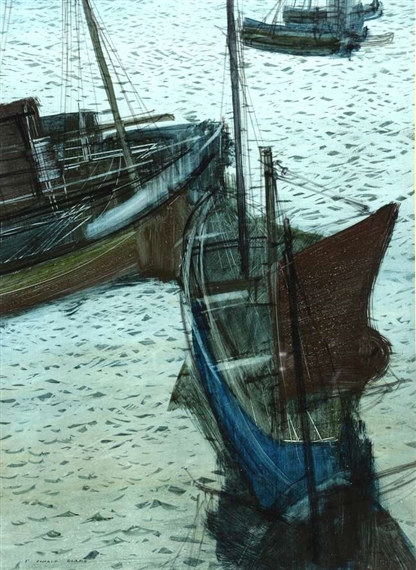 A view of sailing boats from above by Fredrich Donald Blake