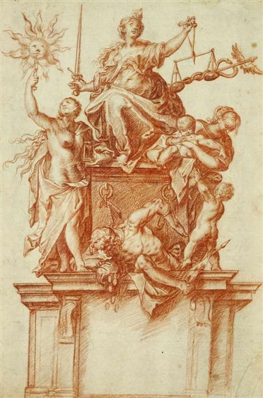 Der Triumpf der Justitia by German School, 18th Century