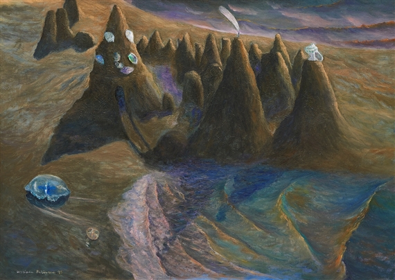 Sandcastles with Shells and Feather by William Robinson, 1995