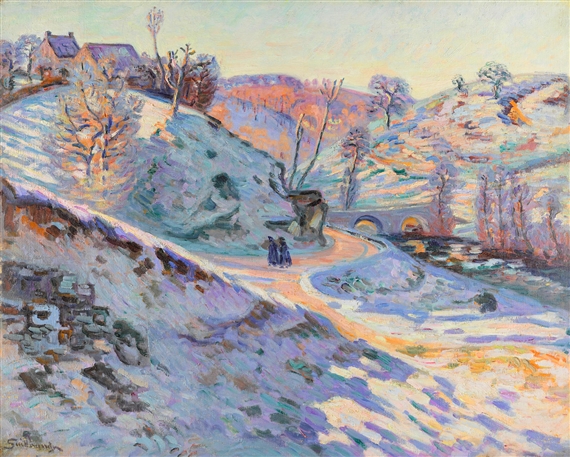 Le pont Charrant, gelée blanche, Crozant by Armand Guillaumin, circa 1900