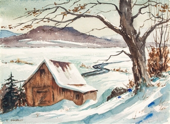 Featuring winter landscape scene - Edward Garbely