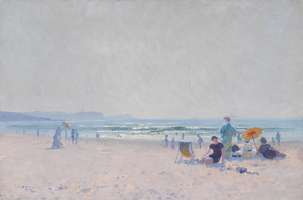 Artwork by Elioth Gruner, On the Sands, Made of oil on canvas