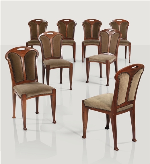 EIGHT CHAIRS by Henry van de Velde, circa 1900-1901