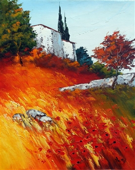 Mas provençal aux coquelicots - Jean-claude Dailly