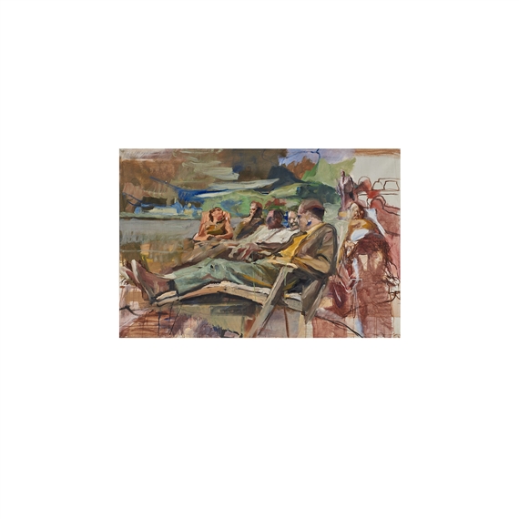 People on Park Bench by Richard Estes