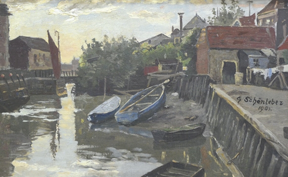 Hafenszene by Gustav Schönleber, 1901