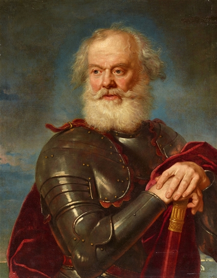 Niccolò Cassana | A Bearded Admiral Leaning on his Baton | MutualArt