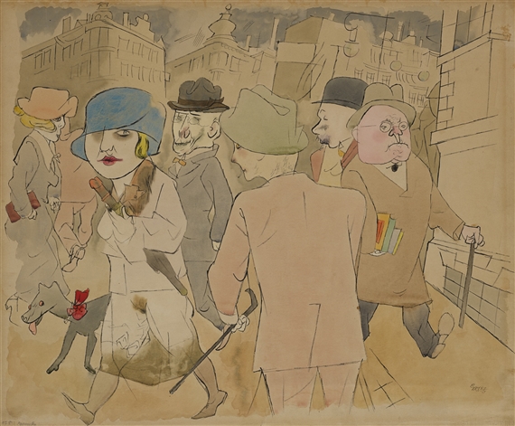 PASSANTEN (PASSERSBY) by George Grosz, circa 1929