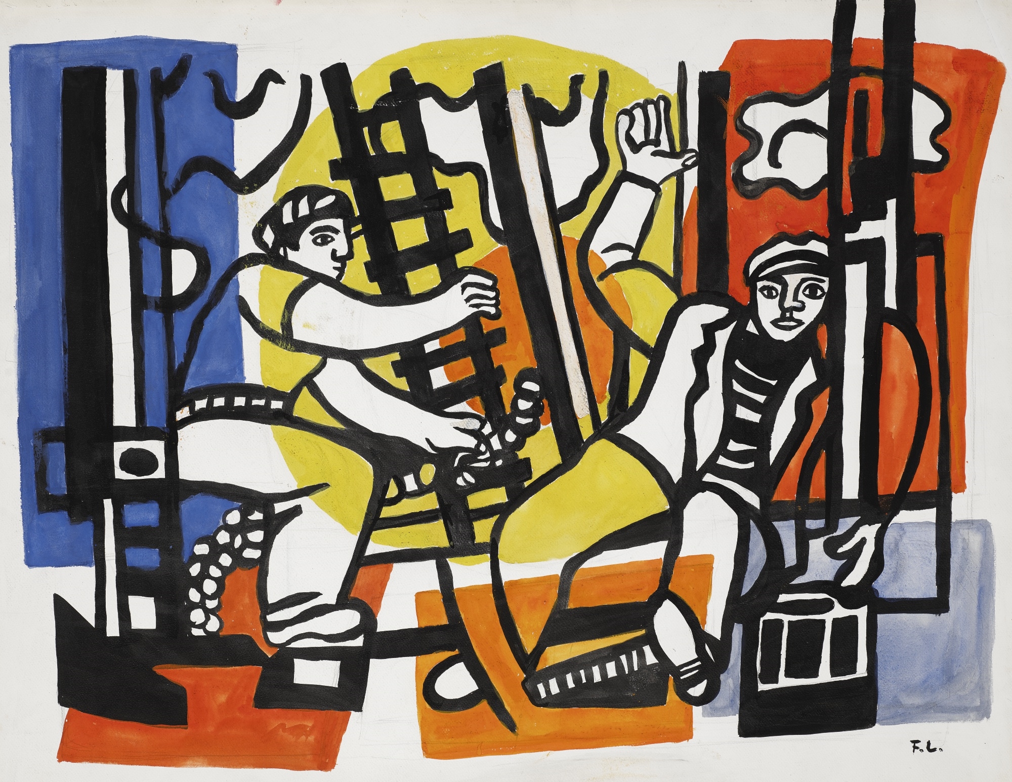 ÉTUDE POUR LES CONSTRUCTEURS by Fernand Léger, circa 1951-1952