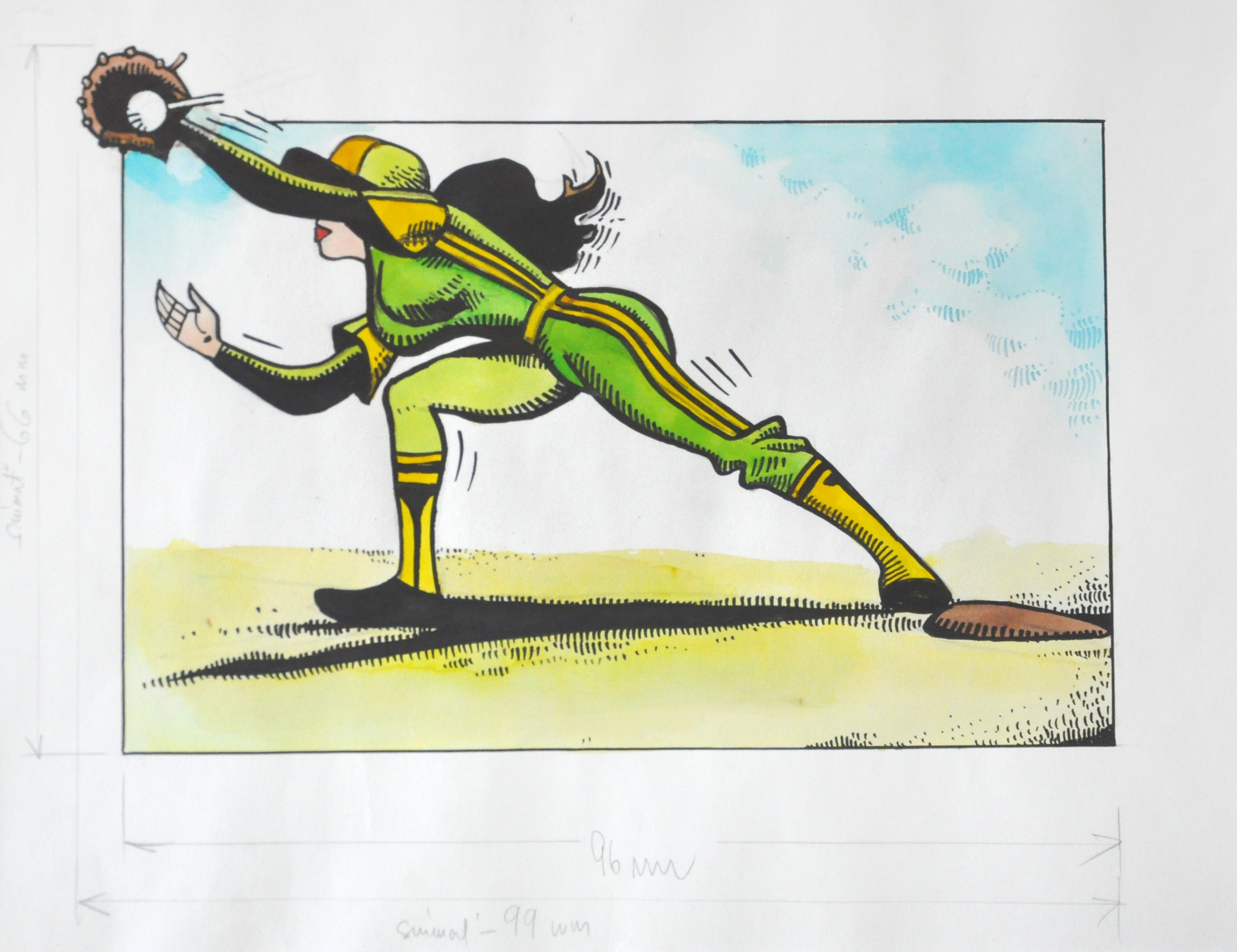 Artwork by Kaja Saudek, ٲč첹, Made of pencil, ink, watercolor on paper