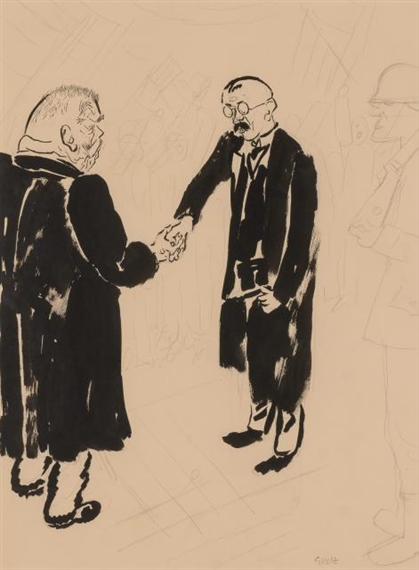 Hindenburg von Noske Begrusst (Hindenburg greeted by Noske) by George Grosz, 1925