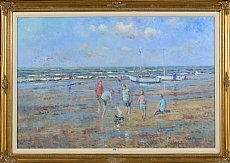 Scène de plage animée by Arie C. Van Noort