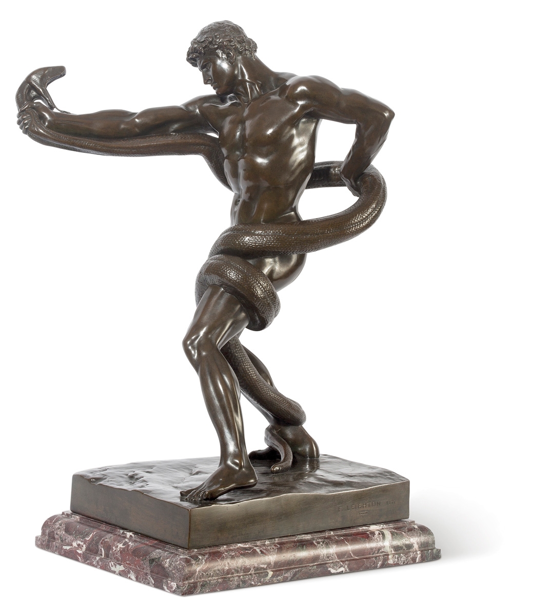 Lord Frederic Leighton An Athlete Wrestling with a Python (1877