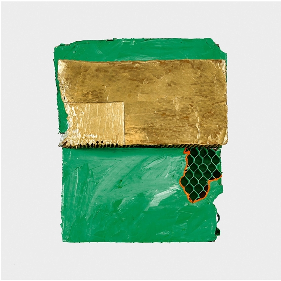 "Iridescent wedge on green". by Cordy Ryman, 1997