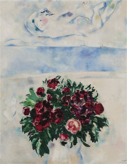 Marc Chagall | Au-dessus de la ville (1924) | MutualArt