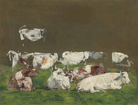Eugène Louis Boudin | Vaches au pâturage (1880 - 1885) | MutualArt
