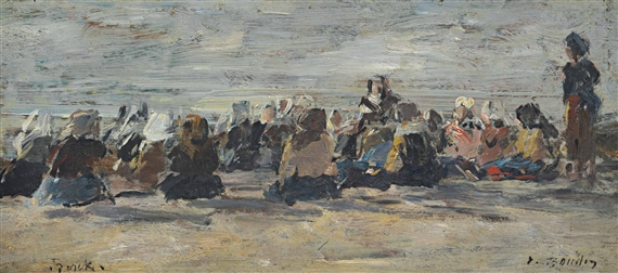 Eugène Louis Boudin | Vaches au pâturage (1880 - 1885) | MutualArt