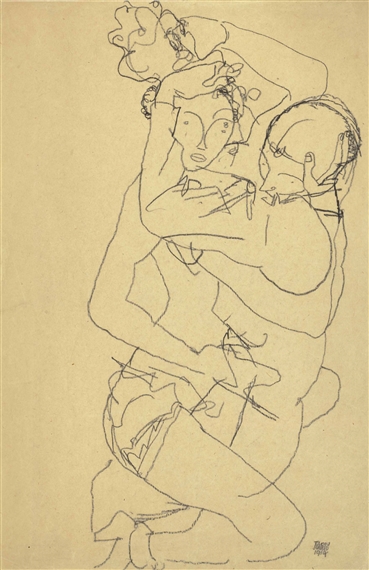 Paar im Umarmung by Egon Schiele, 1914