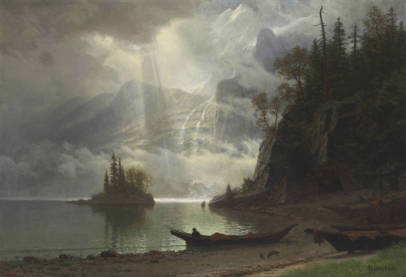 Island in the Lake by Albert Bierstadt
