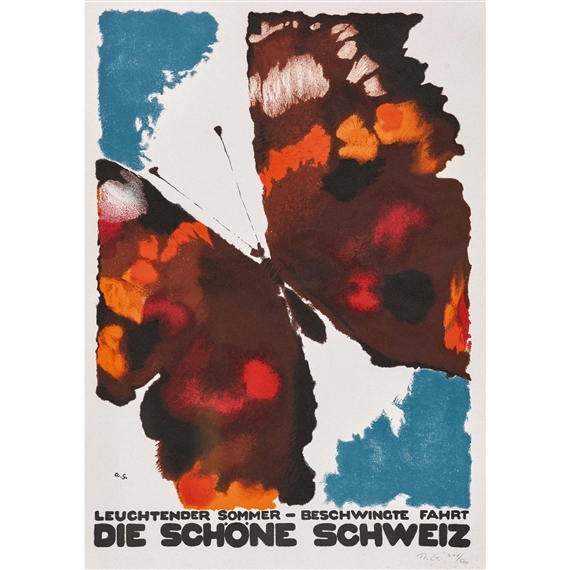 Artwork by Augusto Giacometti, "Die schöne Schweiz"., Made of color lithograph