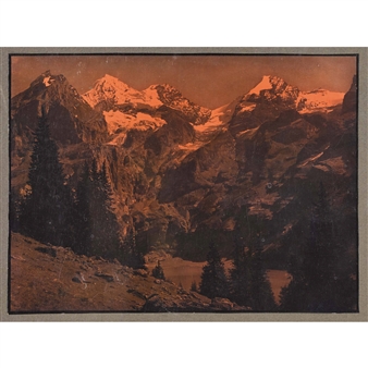 2 Blätter: 1. Der Niesen. 2. Oeschinensee und Blüemlisalp. - Jean Moeglé