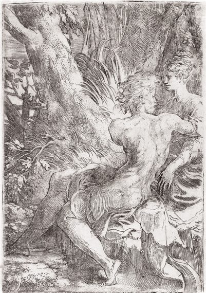 The Lovers by Parmigianino, circa 1528