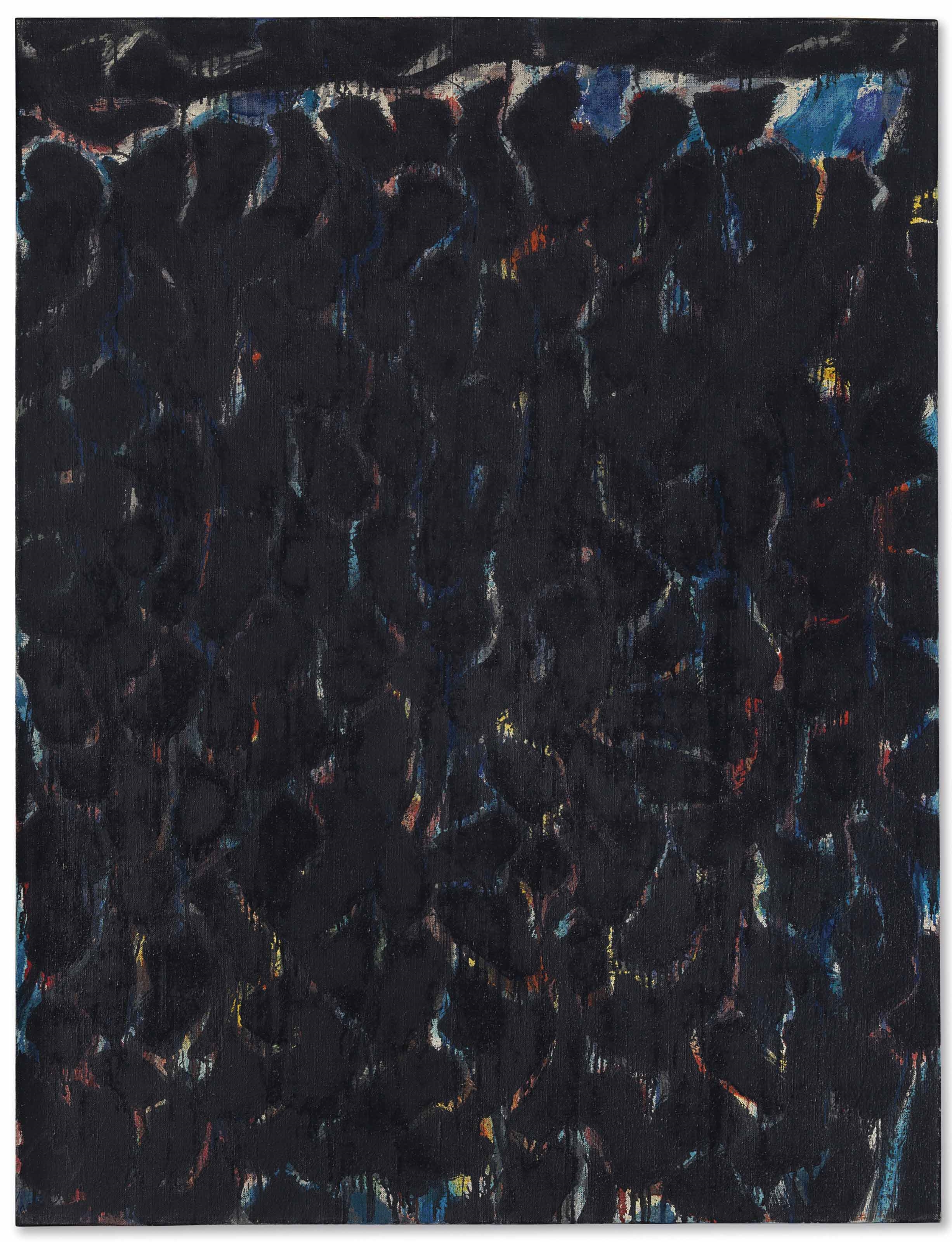 Artwork by Sam Francis, Black and Red, Made of oil on canvas