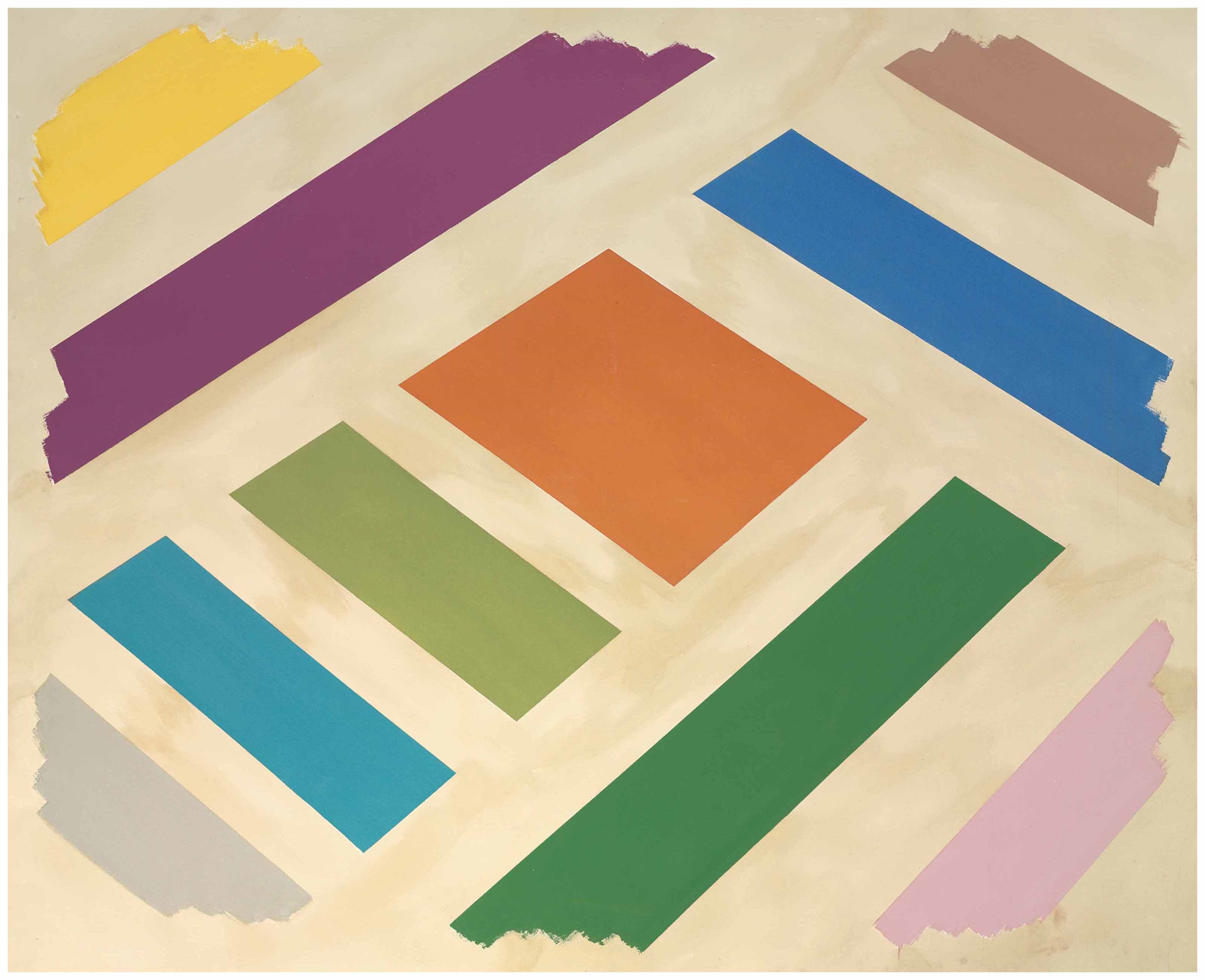 Artwork by Jack Bush, Walkway Series D, Made of acrylic on canvas