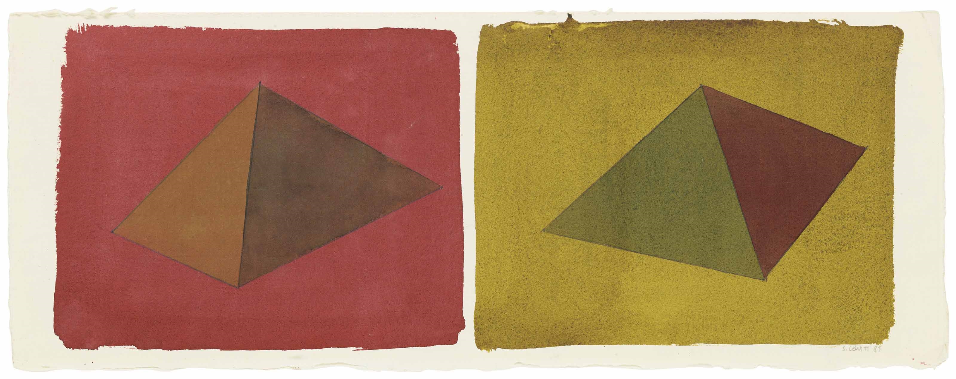 Sol LeWitt | Asymmetrical Pyramids (1985) | MutualArt