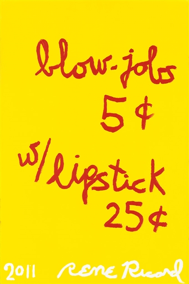Blow Jobs by Rene Ricard, 2011