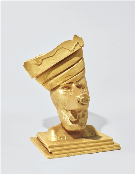 Gold Butter Dog 1, Guggenheim Crown, Silicon by Paul McCarthy, 2003