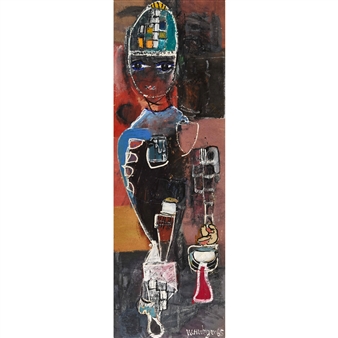 Komposition mit Figur. - Walter Heuberger