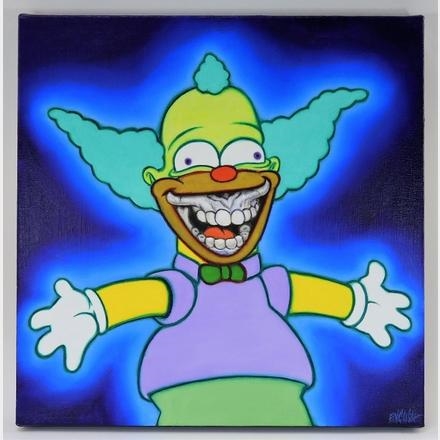 Ron English Krusty the Grin A/C Painting by Ron English, circa 2017