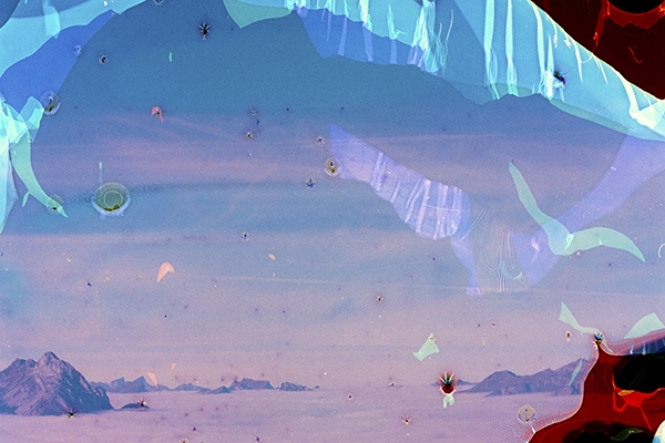 Artwork by Jonas Studer, Abtauchen, Made of Lambda print of chemically modified negatives, mounted on aluminum DB