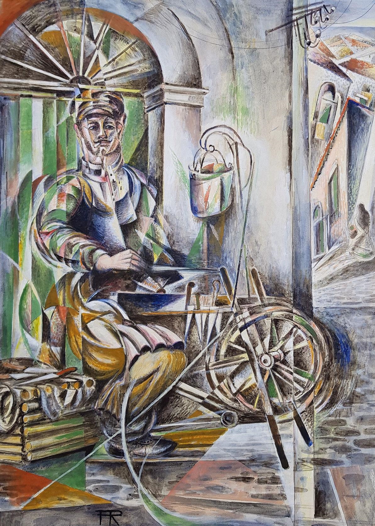 Artwork by Pippo Rizzo, L'arrotino, Made of paint on cardboard