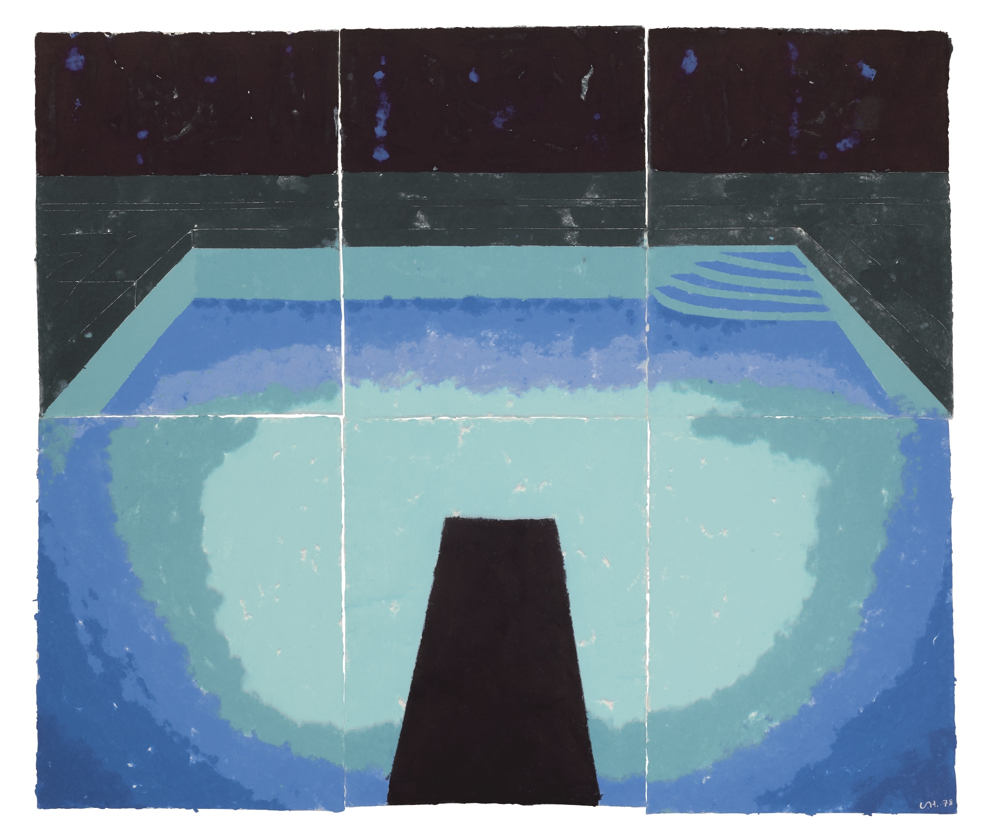 David Hockney | PISCINE DE MEDIANOCHE (PAPER POOL 30) (1978) | MutualArt