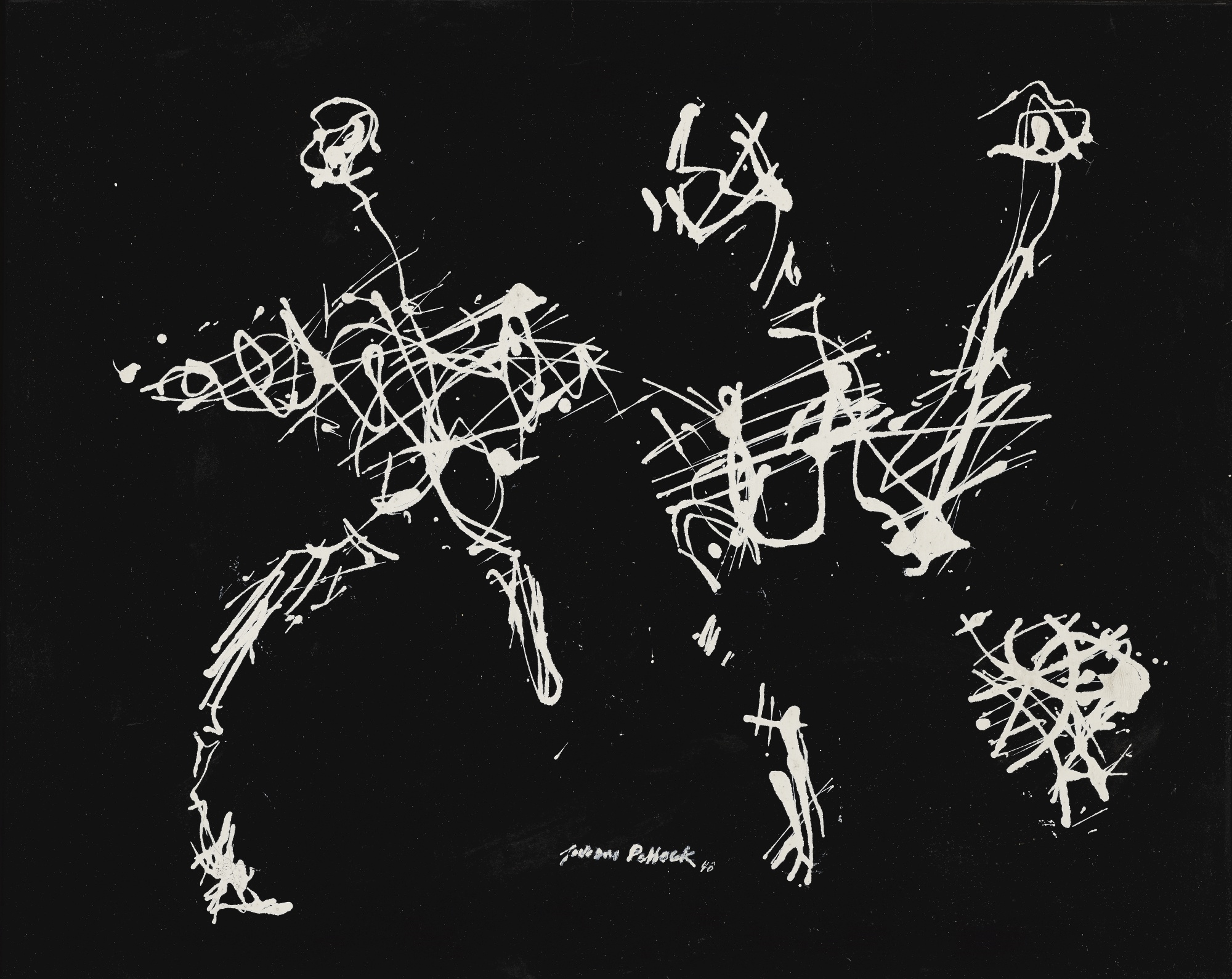 Artwork by Jackson Pollock, TRIAD, Made of oil and enamel on paper mounted on board