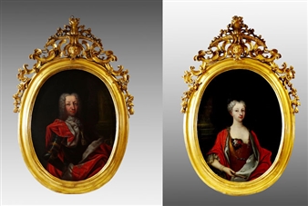 PORTRAITS OF CHARLES EMMANUEL III AND ELISABETH THERESE OF LORRAINE - Maria Giovanna Battista Clementi