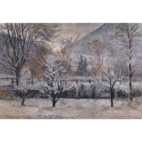 Winterlandschaft. by Leonhard Meisser, 1946