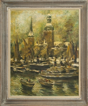 Old Riga view (motive by L.Liberts) - Jānis Gailis 
