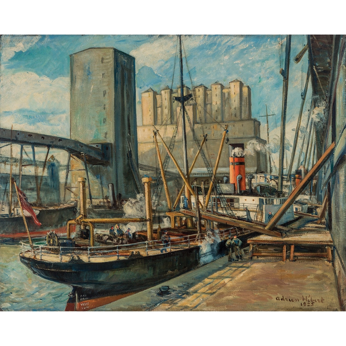 Adrien Hébert | SCENE DE PORT DE MONTREAL (1925) | MutualArt