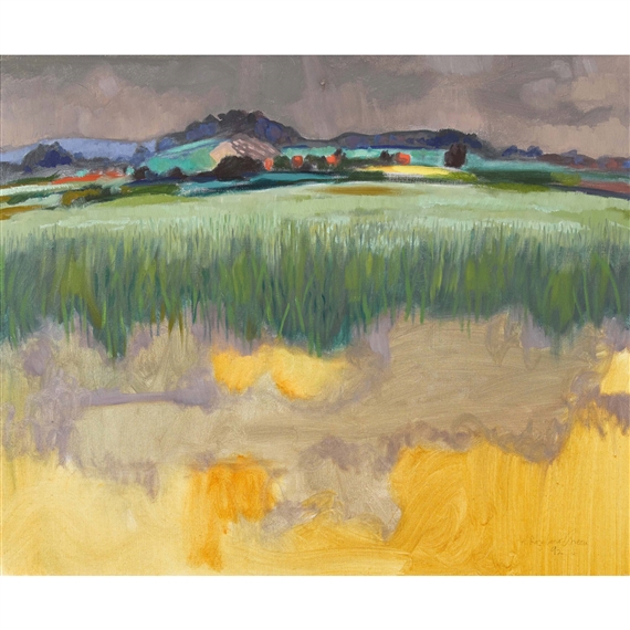 Sommerliche Feldlandschaft. by Alfred Rozelaar Green, 1992