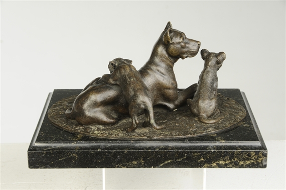 Great Dane with Puppies by Oskar Pflug