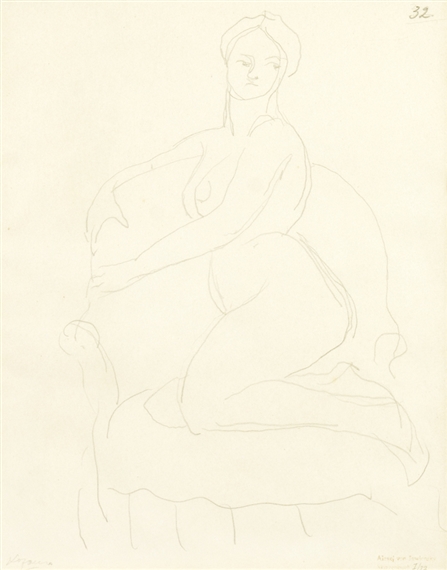 Nude in Armchair by Alexej von Jawlensky, 1910