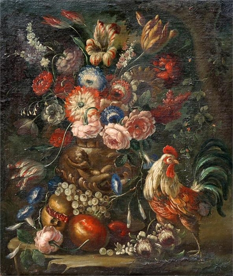 Stilleben mit Huhn by German School, 18th Century