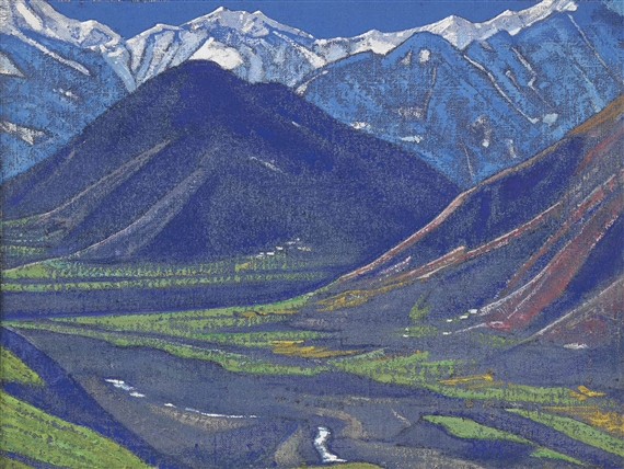 Spring in Kulu, from the Kulu series by Nicholas Roerich, 1929