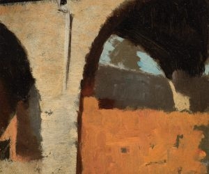 “Porch of a farm house” by Raffaello Sernesi